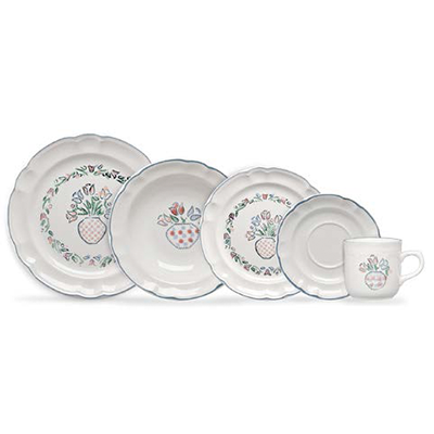 VAJILLA 30 PIEZAS LÍNEA TULIPÁN ROSA